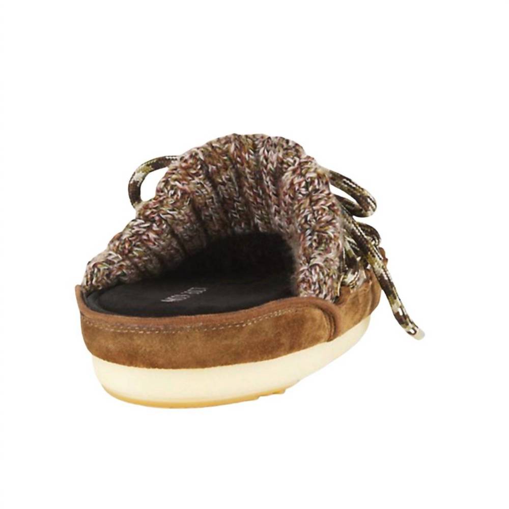 NEW MOON BOOT women's full moon wool mules in sigaro - Picture 3 of 4